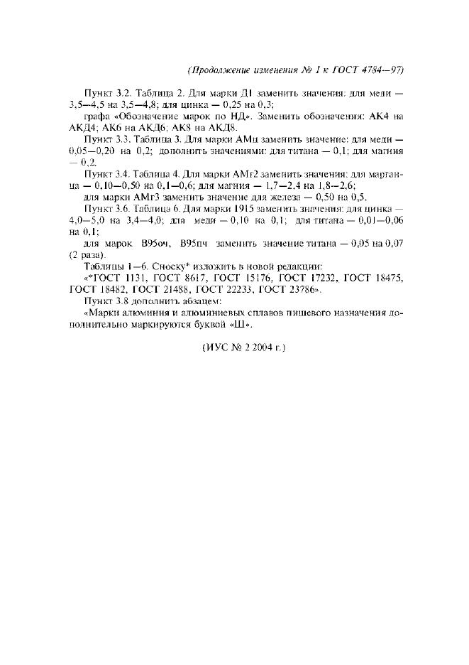 Страница №21 из ГОСТ 4784-97 Алюминий и сплавы алюминиевые деформируемые